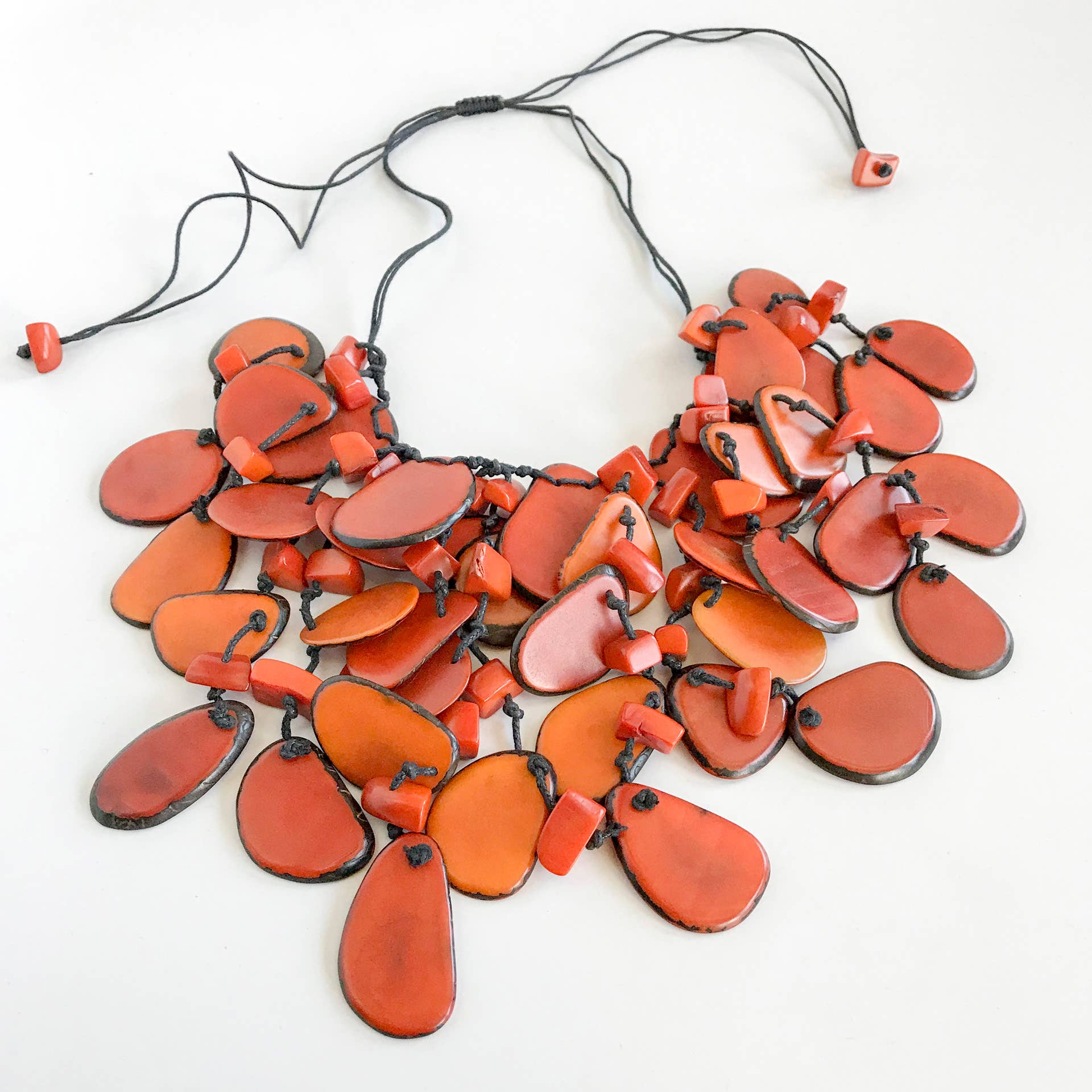 Tagua Slice Cascade Mona Statement Necklace