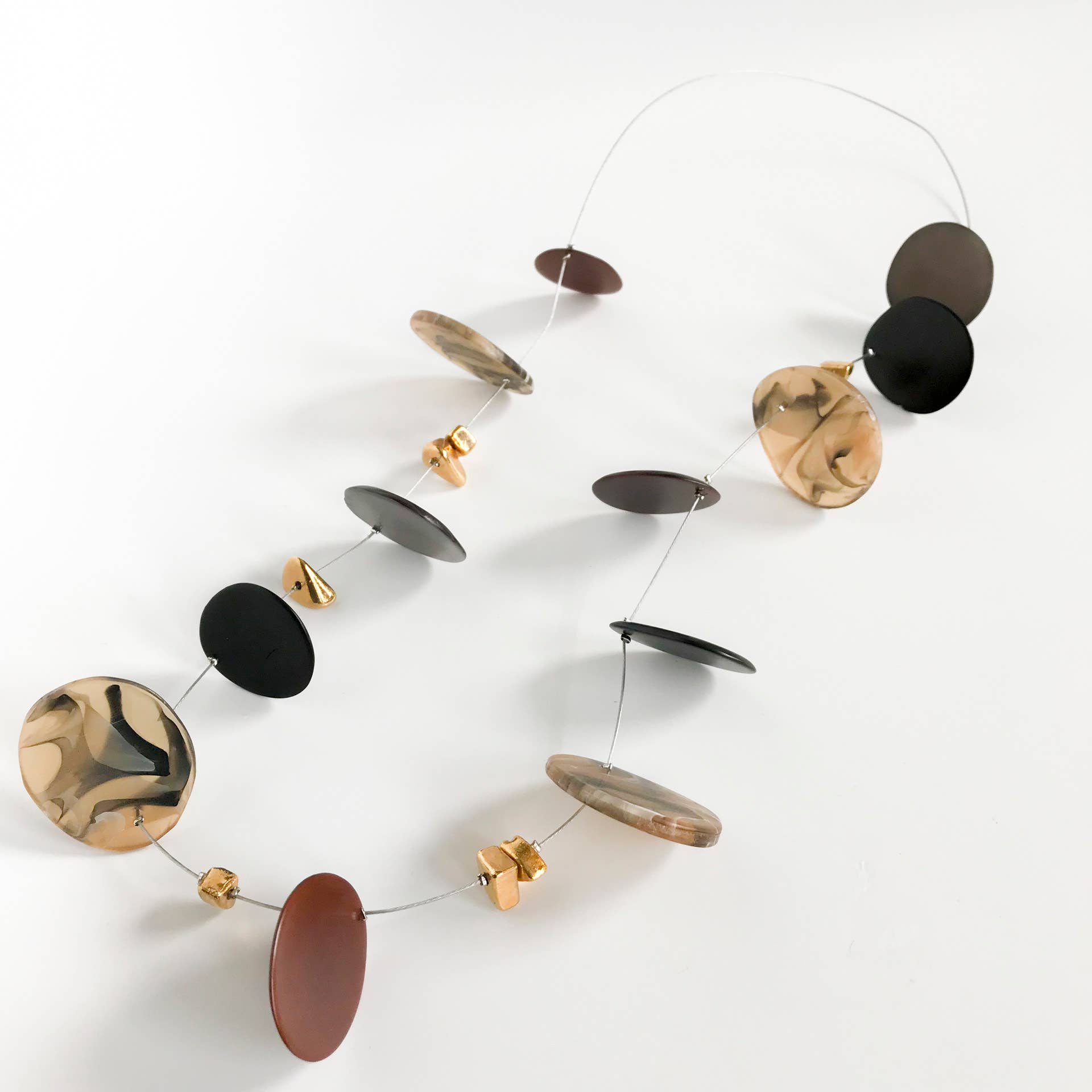 Tagua & Resin Sculptural Statement Necklace